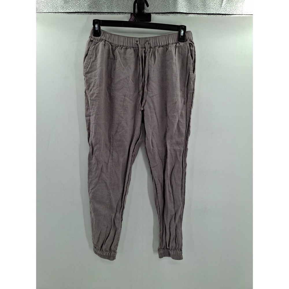 Cynthia Rowley 100%‎ Linen Gray Pull On Drawstring Pants Large